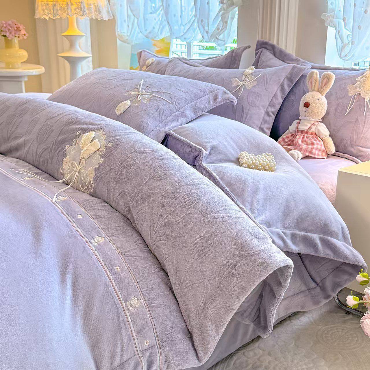 全消光加厚牛奶绒四件套轻奢防静电加绒保暖双面绒秋冬床套件,纺织面料/辅料/配套,丝绸布料,淘宝优惠券,粉丝福利购,淘宝优惠卷