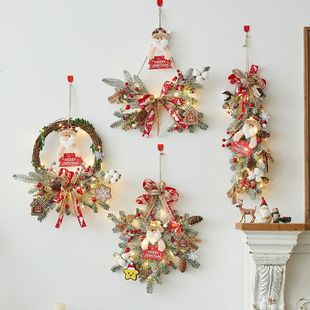 圣诞节装饰品花环圣诞树藤条场景布置墙挂商场酒店门挂饰花圈藤圈