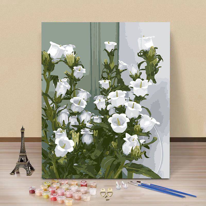 diy数字油画玫瑰手工填色油彩画治愈简约花卉客厅装饰画挂画