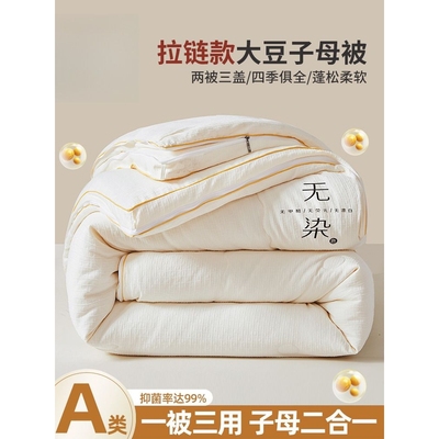 大豆纤维被子被芯子母被拉链款二合一学生宿舍单人春秋被四季