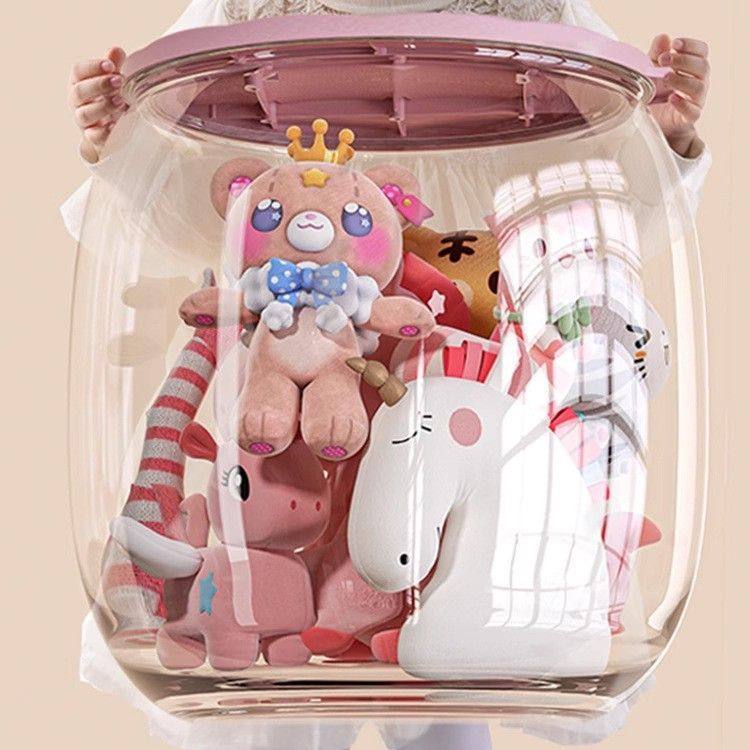娃娃收纳桶毛绒玩偶布儿童玩具公仔收纳箱整理收纳透明储物凳,收纳整理,收纳凳,淘宝优惠券,粉丝福利购,淘宝优惠卷