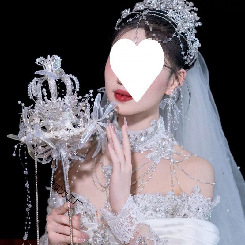 新娘结婚皇冠权杖婚礼手捧花成品手工作品材料包送闺蜜无其他