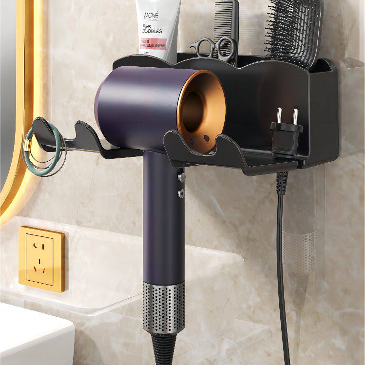 大吹风机置物架免打孔卫生间放电吹风挂架挂壁风筒支架无痕贴神器