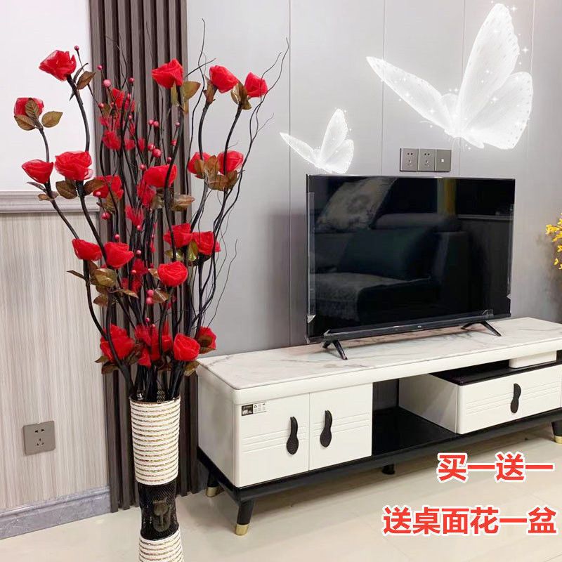 仿真花客厅摆件落地假花装饰花干花花束插花玫瑰花永生新房