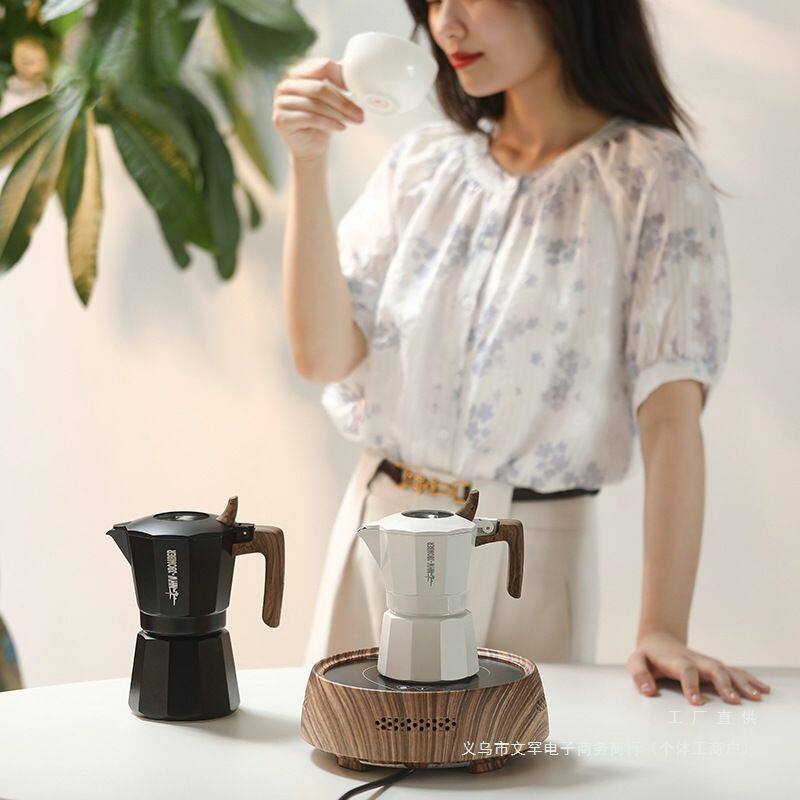 轰炸机双阀摩卡壶 意式浓缩咖啡壶家用咖啡机咖啡杯无日用餐厨具