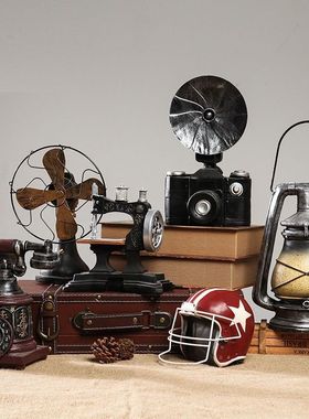 复古怀旧创意装饰品咖啡馆橱窗服装店铺工业风陈列道具做旧摆件设