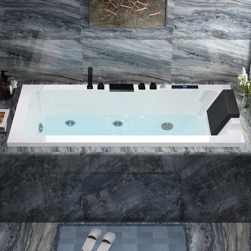 嵌入式浴缸家用成人砌筑亚克力浴缸智能恒温加热无裙冲浪按摩浴缸
