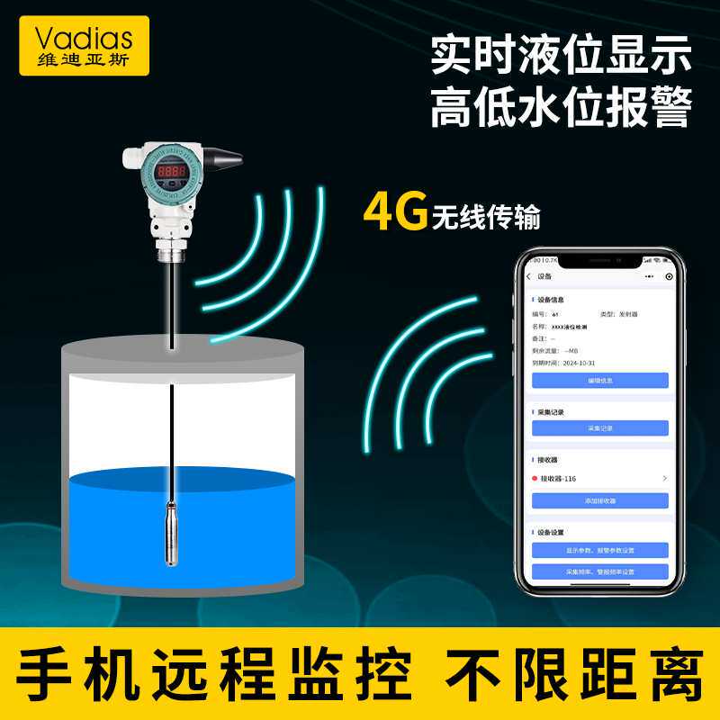 4g无线远传液位水位控制器手机监控连接远程报警显示装置液位计