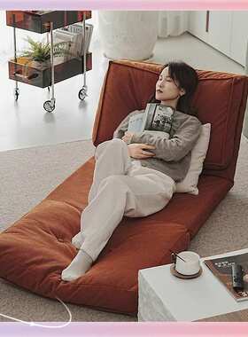?懒人沙发床客厅两用单人沙发小户型家用奶油风可躺可睡折叠沙发