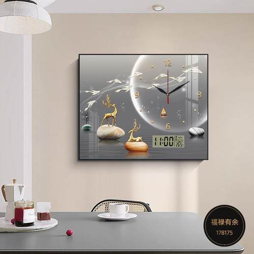 电表箱装饰画带钟表免打孔万年历客厅开关配电箱遮挡箱电子钟挂画