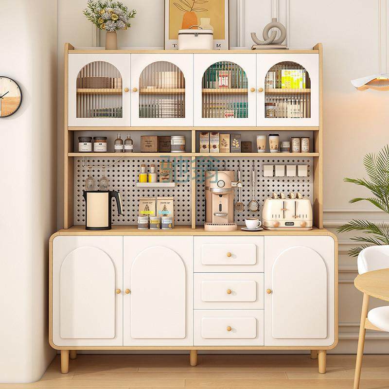 FN6原木奶油风餐边柜靠墙一体置物柜厨房客餐厅多功能储物收纳柜