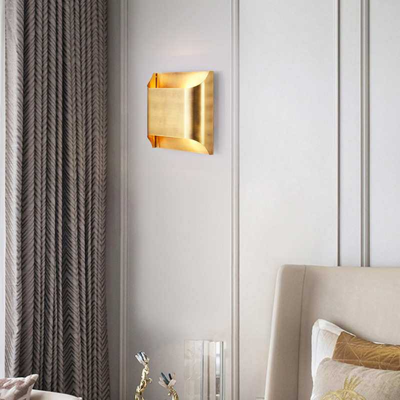 创意全铜壁灯卧室床头灯后现代设计师客厅书房过道走廊墙壁灯