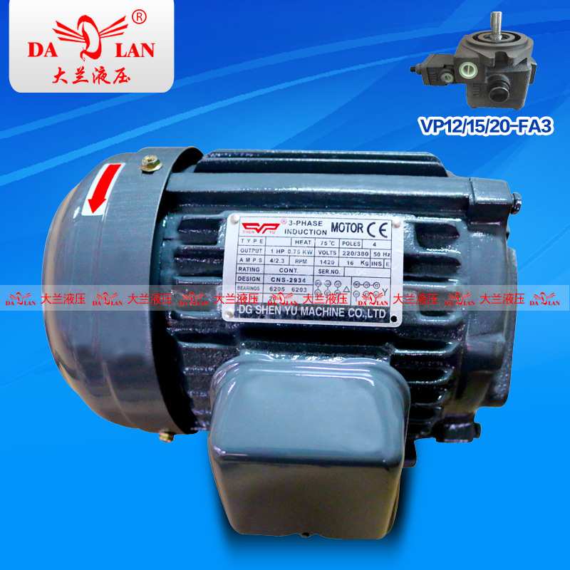 0.75KW神煜DG SHENYU液压电机 2孔VP20油泵专用电机1.5KW2.2KW