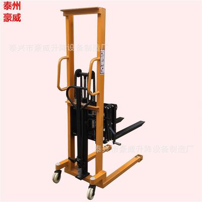 供应0.5T1.5M前移式手动堆高车托盘升车剪叉式液压装卸叉车