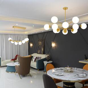 北欧现代简约灯具网红大气新款 客厅魔豆吊灯轻奢创意餐厅卧室灯饰