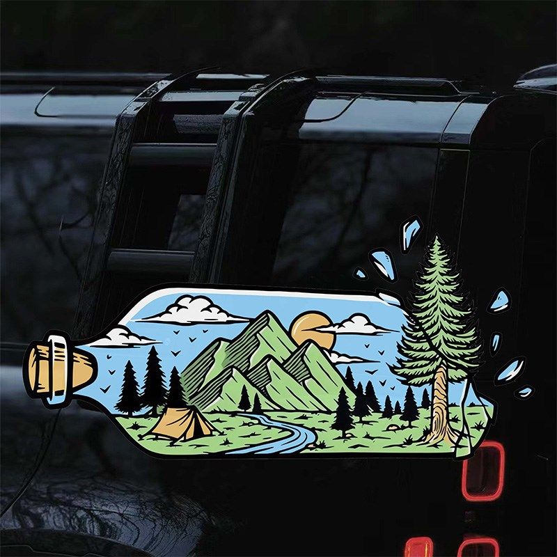 露营车贴汽车个性美式插画风户外野营探险越野贴纸后档玻璃装饰贴,汽车用品/电子/清洗/改装,汽车装饰贴/反光贴,淘宝优惠券,粉丝福利购,淘宝优惠卷