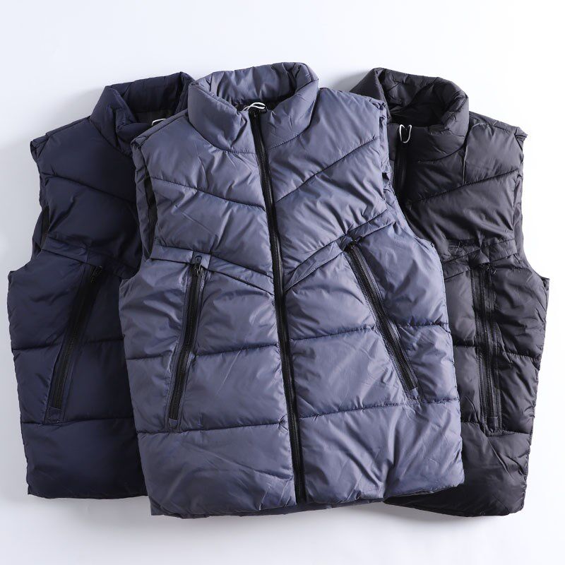 加大码秋冬羽绒棉常规马甲男士保暖加厚背心胖子坎肩工装马夹外套