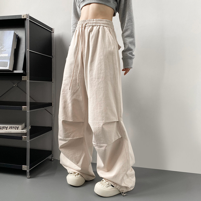 阔腿裤女秋季新款大码胖mm宽松显瘦垂感工装裤抽绳遮肉束脚休闲裤,女装/女士精品,大码裤装,淘宝优惠券,粉丝福利购,淘宝优惠卷