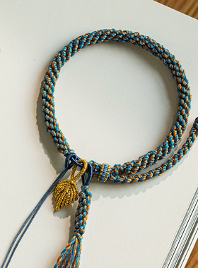 手工编织藏式五彩手绳DIY手链手搓棉线编绳民族风流苏手饰可串珠