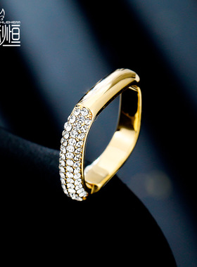 日系轻奢小方戒指女小众设计简约时尚个性戒指网红方形食指戒