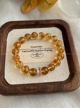 梦喵喵手作小众天然黄水晶手串女塔晶气质手錬闺蜜朋友节日送礼物