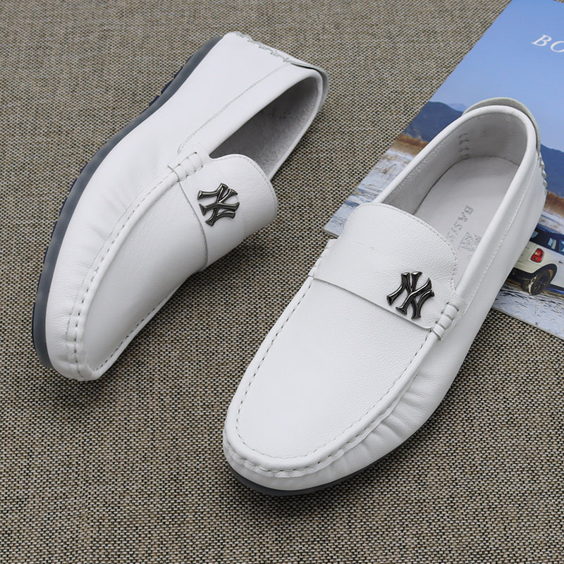 春季2021新款男士豆豆鞋真皮透气休闲皮鞋软底软皮一脚蹬白色男鞋,流行男鞋,乐福鞋（豆豆鞋）,淘宝优惠券,粉丝福利购,淘宝优惠卷