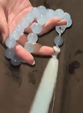 爆款苍盐海淡蓝琉璃手持绕指柔男女百搭盘玩手串中式汉服超仙配饰
