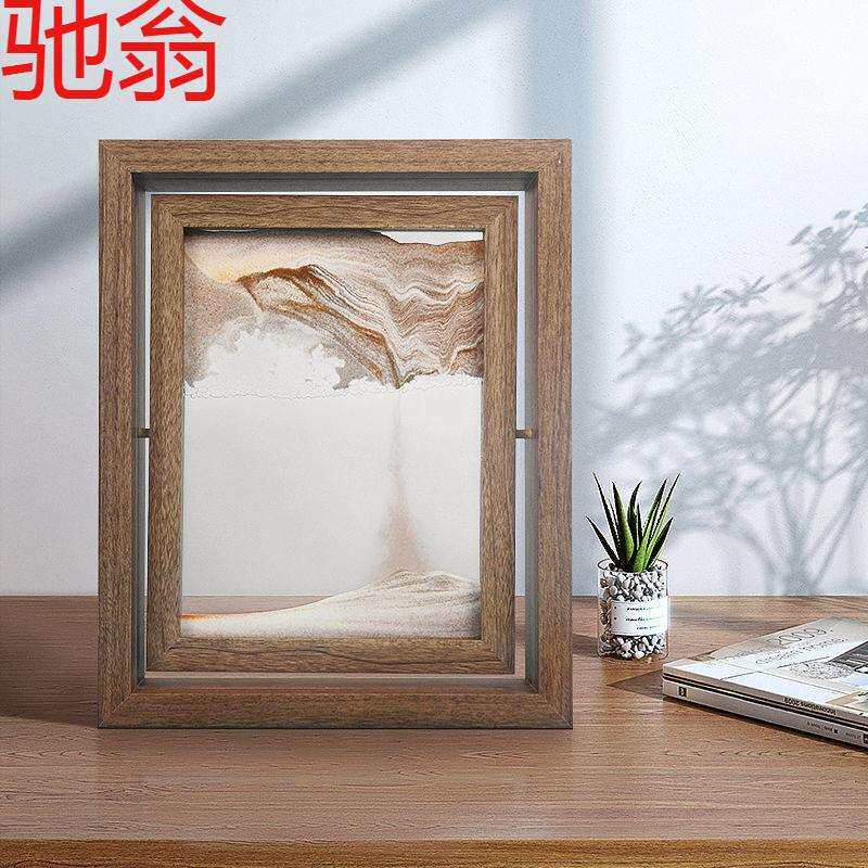 E4C厂家直销流沙画客厅摆件创意玻璃3d立体沙漏画装饰家居艺术礼