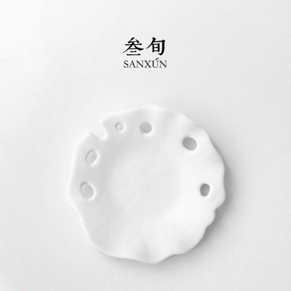 叁旬 脂白残荷杯垫 陶瓷家用茶杯子隔热垫功夫茶道配件日式茶杯托,餐饮具,杯垫,淘宝优惠券,粉丝福利购,淘宝优惠卷