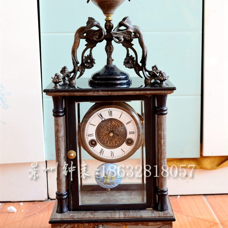 古钟 仿古机械 纯铜o机芯 大理石古典座钟 发条上弦 欧式仿古董钟