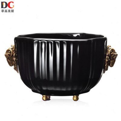 插居 30欧式花器高花16客厅 家居装饰摆件蒂复古美陶瓷花盆-83