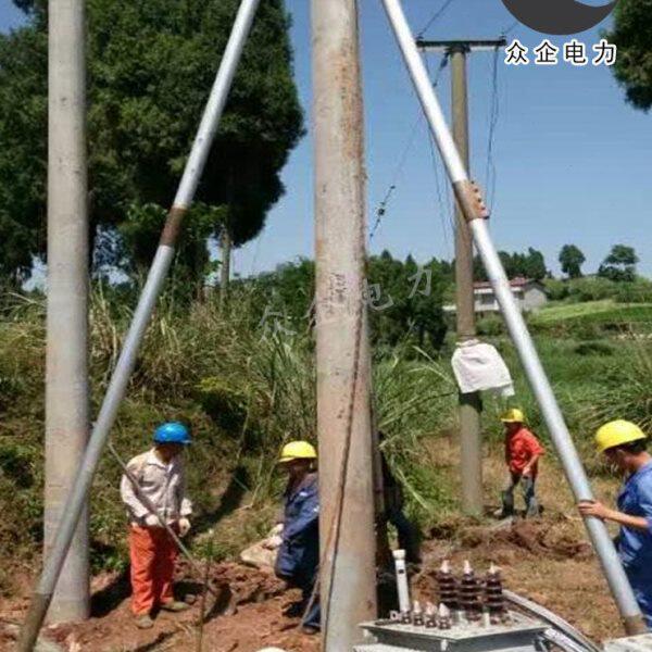 机三角架人字抱杆手摇轻便10杆15米-立三脚架摇杆节双向分