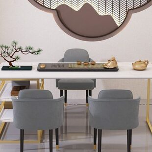 岩办公洽谈茶桌椅组合轻奢北欧子会客现代家用新中式泡茶桌板接待