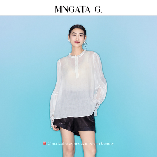 MNGATA G./曼加塔【明珠衬衫】苎麻新中式中国风休闲百搭上衣