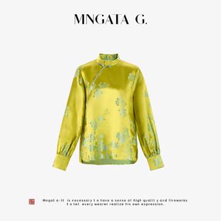 MNGATA G./曼加塔曼加塔【老锻·弄青梅】桑蚕丝秋冬新中式上衣