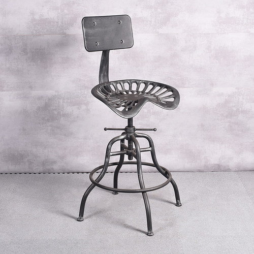 美式复古酒吧椅创意工业风铸铁靠背高脚凳升降吧台椅家用餐椅组合