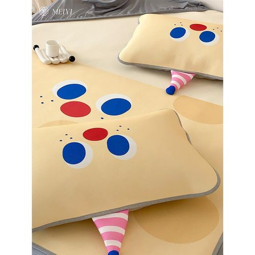 卡通裸YC96风奶油床笠夏丝季凉席冰席可机洗睡空调席子儿童款床上