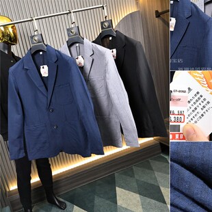 西装 日单春夏轻量化泡泡纱商务休闲时尚 西服潮 亚麻混纺 柜6380