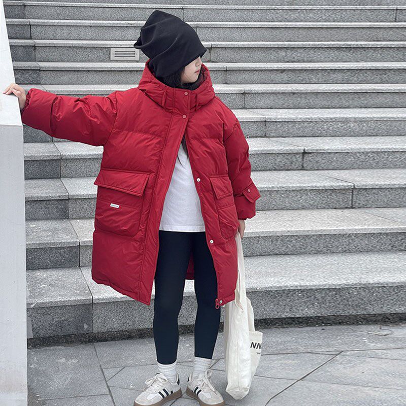 2024年新款儿童羽绒服韩版中长款男童女童羽绒服加厚时尚百搭外套