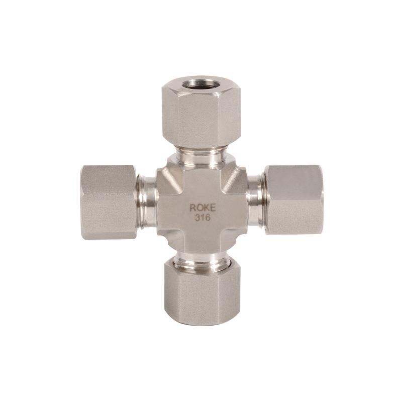 不锈钢316单卡四通管接头ISO8434-1咬合接头DIN2353液压管接头