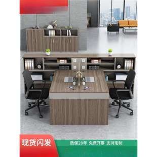 职员办公桌椅组合简约现代办公室T型双人面对面员工桌卡座财务桌