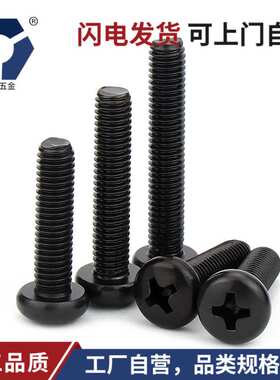 PM3x3-3x30黑色圆头十字螺丝钉GB818不锈钢高盐雾耐腐达克罗