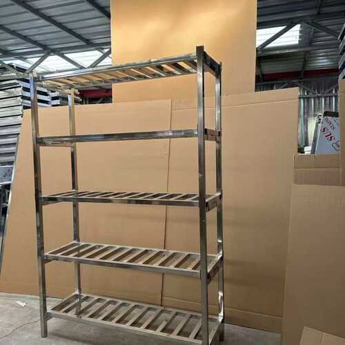 重量级加厚加粗商用不锈钢方管镂空置物架多层厨房仓储免安装货架