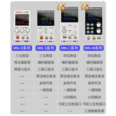 迈胜迷你系列可调直流稳压电源小型维修MN152D小功率15V2A30V5A60