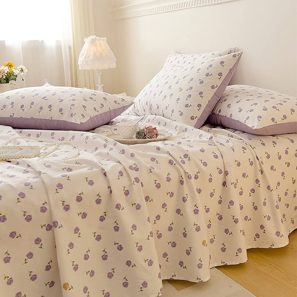 小清新纯棉床单单件100全棉碎花被单枕套学生宿舍三件套双人炕单2,床上用品,床单,淘宝优惠券,粉丝福利购,淘宝优惠卷