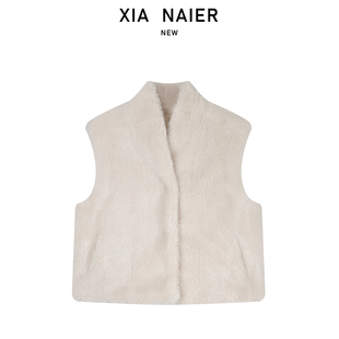 D7871 25秋冬皮毛一体仿羊绒马甲 小夏推荐