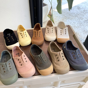 儿童帆布鞋2022春款布鞋男童一脚蹬鞋女童休闲鞋子宝宝布鞋低帮潮