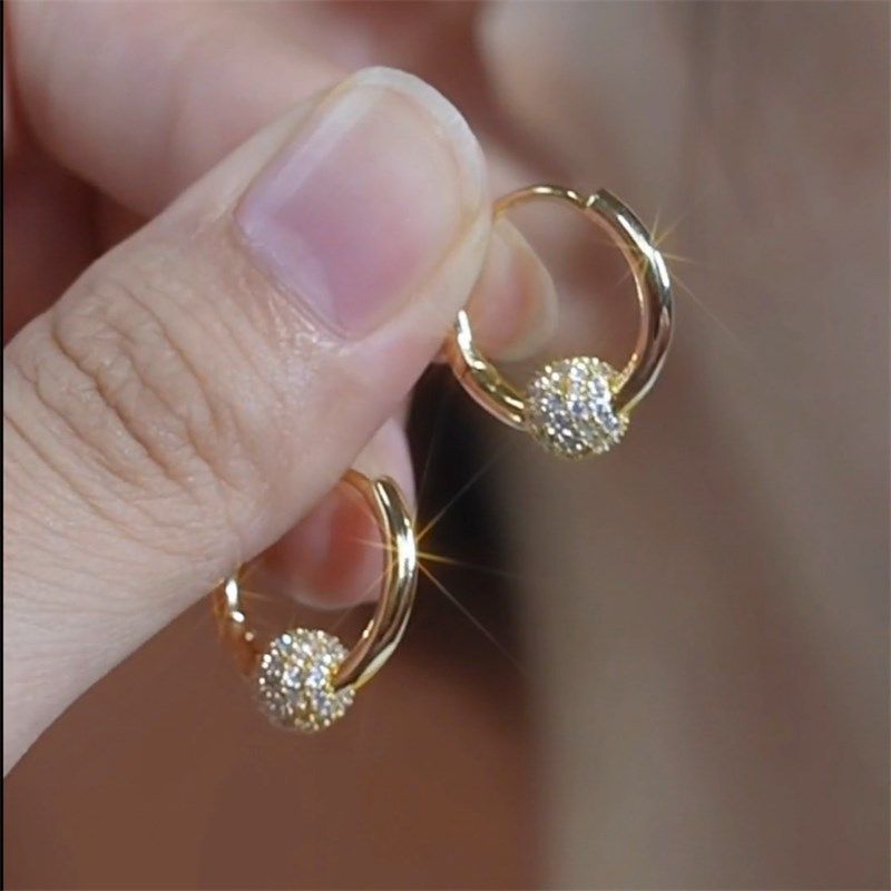 网红爆款微镶钻球耳扣耳环女2024新款小众高级感个性气质百搭耳饰,饰品/流行首饰/时尚饰品新,耳环,淘宝优惠券,粉丝福利购,淘宝优惠卷