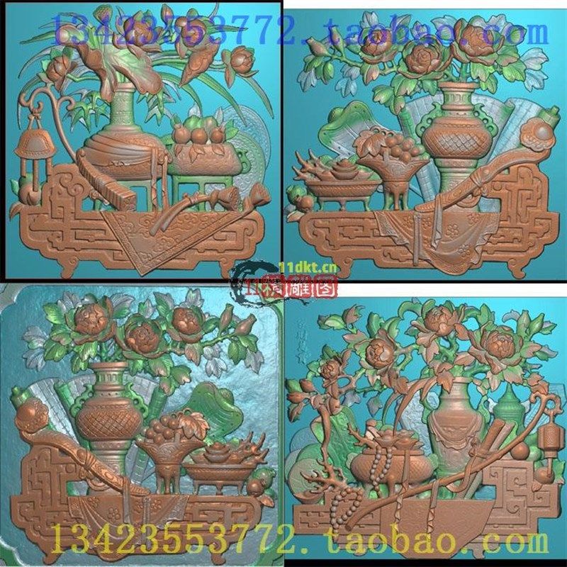 A扫描图精雕图牡丹四季古建花瓶家财万贯和气致祥门堵 博古打包,商务/设计服务,设计素材/源文件,淘宝优惠券,粉丝福利购,淘宝优惠卷