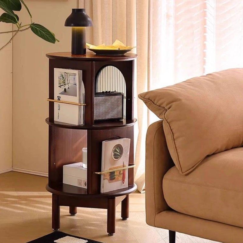 中古风实木旋转边几家用客厅阳台沙发移动边柜客厅置物架实木书架,住宅家具,角几/边几,淘宝优惠券,粉丝福利购,淘宝优惠卷
